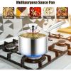 image123QT Saucepan with Lid Set of 3 Efar 1810 Stainless Steel Sauce Pan Pot Metal Triply Cookware for Kitchen Cooking Pasta Warming Milk Boiling Water Induction Ready ampamp Heavy Duty1QT  3QT