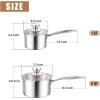 image123QT Saucepan with Lid Set of 3 Efar 1810 Stainless Steel Sauce Pan Pot Metal Triply Cookware for Kitchen Cooking Pasta Warming Milk Boiling Water Induction Ready ampamp Heavy Duty1QT  3QT
