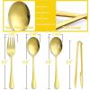 image12Piece Large Serving Utensils Set Efar Stainless Steel 98 Inch Serving Slotted Spoons 99 Inch Fork 94 Inch Tong for Buffet Catering Banquet Mirror Finish ampamp Dishwasher SafeGold8