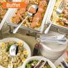 image12Piece Large Serving Utensils Set Efar Stainless Steel 98 Inch Serving Slotted Spoons 99 Inch Fork 94 Inch Tong for Buffet Catering Banquet Mirror Finish ampamp Dishwasher SafeSilver8