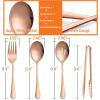 image12Piece Large Serving Utensils Set Efar Stainless Steel 98 Inch Serving Slotted Spoons 99 Inch Fork 94 Inch Tong for Buffet Catering Banquet Mirror Finish ampamp Dishwasher SafeCopper12