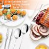 image12Piece Large Serving Utensils Set Efar Stainless Steel 98 Inch Serving Slotted Spoons 99 Inch Fork 94 Inch Tong for Buffet Catering Banquet Mirror Finish ampamp Dishwasher SafeSilver12