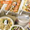 image12Piece Large Serving Utensils Set Efar Stainless Steel 98 Inch Serving Slotted Spoons 99 Inch Fork 94 Inch Tong for Buffet Catering Banquet Mirror Finish ampamp Dishwasher SafeSilver12