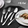 image20Piece Heavy Duty Silverware Set for 4 Efar Stainless Steel Flatware Cutlery Set Thick Metal Tableware Eating Utensils Include Forks Spoons Knives Square Edge ampamp Mirror Polished Dishwasher Safe20