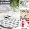 image20Piece Heavy Duty Silverware Set for 4 Efar Stainless Steel Flatware Cutlery Set Thick Metal Tableware Eating Utensils Include Forks Spoons Knives Square Edge ampamp Mirror Polished Dishwasher Safe60