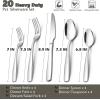 image20Piece Heavy Duty Silverware Set for 4 Efar Stainless Steel Flatware Cutlery Set Thick Metal Tableware Eating Utensils Include Forks Spoons Knives Square Edge ampamp Mirror Polished Dishwasher Safe20