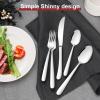 image20Piece Heavy Duty Silverware Set for 4 Efar Stainless Steel Flatware Cutlery Set Thick Metal Tableware Eating Utensils Include Forks Spoons Knives Square Edge ampamp Mirror Polished Dishwasher Safe60