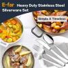 image20Piece Heavy Duty Silverware Set for 4 Efar Stainless Steel Flatware Cutlery Set Thick Metal Tableware Eating Utensils Include Forks Spoons Knives Square Edge ampamp Mirror Polished Dishwasher Safe60