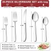 image20Piece Heavy Duty Silverware Set for 4 Efar Stainless Steel Flatware Cutlery Set Thick Metal Tableware Eating Utensils Include Forks Spoons Knives Square Edge ampamp Mirror Polished Dishwasher Safe20