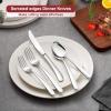 image20Piece Heavy Duty Silverware Set for 4 Efar Stainless Steel Flatware Cutlery Set Thick Metal Tableware Eating Utensils Include Forks Spoons Knives Square Edge ampamp Mirror Polished Dishwasher Safe20