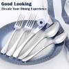 image20Piece Heavy Duty Silverware Set for 4 Efar Stainless Steel Flatware Cutlery Set Thick Metal Tableware Eating Utensils Include Forks Spoons Knives Square Edge ampamp Mirror Polished Dishwasher Safe20