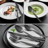 image20Piece Matte Black Silverware Set Efar Stainless Steel Flatware Set Service for 4 Metal Cutlery Eating Utensils Tableware Includes ForksSpoonsKnives Square EdgeBlack