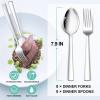 image24Piece Spoons and forks Set Efar Stainless Steel Pearled 12 Dinner Forks and 12 Dinner Spoons Modern Metal Silverware Flatware Cutlery for Kitchen and Restaurant Dishwasher Safe79 Inch16