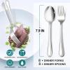 image24Piece Spoons and forks Set Efar Stainless Steel Pearled 12 Dinner Forks and 12 Dinner Spoons Modern Metal Silverware Flatware Cutlery for Kitchen and Restaurant Dishwasher Safe79 Inch16