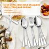 image24Piece Spoons and forks Set Efar Stainless Steel Pearled 12 Dinner Forks and 12 Dinner Spoons Modern Metal Silverware Flatware Cutlery for Kitchen and Restaurant Dishwasher Safe79 Inch16