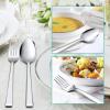 image24Piece Spoons and forks Set Efar Stainless Steel Pearled 12 Dinner Forks and 12 Dinner Spoons Modern Metal Silverware Flatware Cutlery for Kitchen and Restaurant Dishwasher Safe79 Inch16