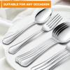 image24Piece Spoons and forks Set Efar Stainless Steel Pearled 12 Dinner Forks and 12 Dinner Spoons Modern Metal Silverware Flatware Cutlery for Kitchen and Restaurant Dishwasher Safe79 Inch16