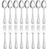 image24Piece Spoons and forks Set Efar Stainless Steel Pearled 12 Dinner Forks and 12 Dinner Spoons Modern Metal Silverware Flatware Cutlery for Kitchen and Restaurant Dishwasher Safe79 Inch16