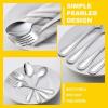 image24Piece Spoons and forks Set Efar Stainless Steel Pearled 12 Dinner Forks and 12 Dinner Spoons Modern Metal Silverware Flatware Cutlery for Kitchen and Restaurant Dishwasher Safe79 Inch16