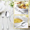 image24Piece Spoons and forks Set Efar Stainless Steel Pearled 12 Dinner Forks and 12 Dinner Spoons Modern Metal Silverware Flatware Cutlery for Kitchen and Restaurant Dishwasher Safe79 Inch24