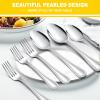 image24Piece Spoons and forks Set Efar Stainless Steel Pearled 12 Dinner Forks and 12 Dinner Spoons Modern Metal Silverware Flatware Cutlery for Kitchen and Restaurant Dishwasher Safe79 Inch16