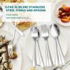 image24Piece Spoons and forks Set Efar Stainless Steel Pearled 12 Dinner Forks and 12 Dinner Spoons Modern Metal Silverware Flatware Cutlery for Kitchen and Restaurant Dishwasher Safe79 Inch16