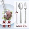 image24Piece Spoons and forks Set Efar Stainless Steel Pearled 12 Dinner Forks and 12 Dinner Spoons Modern Metal Silverware Flatware Cutlery for Kitchen and Restaurant Dishwasher Safe79 Inch16
