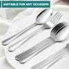 image24Piece Spoons and forks Set Efar Stainless Steel Pearled 12 Dinner Forks and 12 Dinner Spoons Modern Metal Silverware Flatware Cutlery for Kitchen and Restaurant Dishwasher Safe79 Inch24