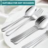image24Piece Spoons and forks Set Efar Stainless Steel Pearled 12 Dinner Forks and 12 Dinner Spoons Modern Metal Silverware Flatware Cutlery for Kitchen and Restaurant Dishwasher Safe79 Inch16
