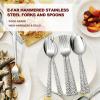image24Piece Spoons and forks Set Efar Stainless Steel Pearled 12 Dinner Forks and 12 Dinner Spoons Modern Metal Silverware Flatware Cutlery for Kitchen and Restaurant Dishwasher Safe79 Inch24