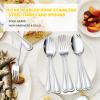 image24Piece Spoons and forks Set Efar Stainless Steel Pearled 12 Dinner Forks and 12 Dinner Spoons Modern Metal Silverware Flatware Cutlery for Kitchen and Restaurant Dishwasher Safe79 Inch24