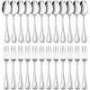 image24Piece Spoons and forks Set Efar Stainless Steel Pearled 12 Dinner Forks and 12 Dinner Spoons Modern Metal Silverware Flatware Cutlery for Kitchen and Restaurant Dishwasher Safe79 Inch24