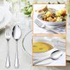 image24Piece Spoons and forks Set Efar Stainless Steel Pearled 12 Dinner Forks and 12 Dinner Spoons Modern Metal Silverware Flatware Cutlery for Kitchen and Restaurant Dishwasher Safe79 Inch24