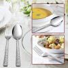 image24Piece Spoons and forks Set Efar Stainless Steel Pearled 12 Dinner Forks and 12 Dinner Spoons Modern Metal Silverware Flatware Cutlery for Kitchen and Restaurant Dishwasher Safe79 Inch24