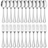 image24Piece Spoons and forks Set Efar Stainless Steel Pearled 12 Dinner Forks and 12 Dinner Spoons Modern Metal Silverware Flatware Cutlery for Kitchen and Restaurant Dishwasher Safe79 Inch24