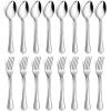 image24Piece Spoons and forks Set Efar Stainless Steel Pearled 12 Dinner Forks and 12 Dinner Spoons Modern Metal Silverware Flatware Cutlery for Kitchen and Restaurant Dishwasher Safe79 Inch16