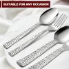 image24Piece Spoons and forks Set Efar Stainless Steel Pearled 12 Dinner Forks and 12 Dinner Spoons Modern Metal Silverware Flatware Cutlery for Kitchen and Restaurant Dishwasher Safe79 Inch24