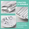 image24Piece Spoons and forks Set Efar Stainless Steel Pearled 12 Dinner Forks and 12 Dinner Spoons Modern Metal Silverware Flatware Cutlery for Kitchen and Restaurant Dishwasher Safe79 Inch16