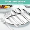 image24Piece Spoons and forks Set Efar Stainless Steel Pearled 12 Dinner Forks and 12 Dinner Spoons Modern Metal Silverware Flatware Cutlery for Kitchen and Restaurant Dishwasher Safe79 Inch24