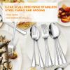 image24Piece Spoons and forks Set Efar Stainless Steel Pearled 12 Dinner Forks and 12 Dinner Spoons Modern Metal Silverware Flatware Cutlery for Kitchen and Restaurant Dishwasher Safe79 Inch24