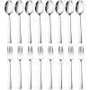 image24Piece Spoons and forks Set Efar Stainless Steel Pearled 12 Dinner Forks and 12 Dinner Spoons Modern Metal Silverware Flatware Cutlery for Kitchen and Restaurant Dishwasher Safe79 Inch16
