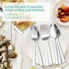 image24Piece Spoons and forks Set Efar Stainless Steel Pearled 12 Dinner Forks and 12 Dinner Spoons Modern Metal Silverware Flatware Cutlery for Kitchen and Restaurant Dishwasher Safe79 Inch16