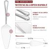 image5Piece Pie Server Efar Hammered Stainless Steel Cake Server Spatula Cutter for Pastry Cheese Pizza Serrated Edge with Round Handle Mirror Polished ampamp Dishwasher Safe9 InchScalloped Handles