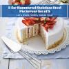image5Piece Pie Server Efar Hammered Stainless Steel Cake Server Spatula Cutter for Pastry Cheese Pizza Serrated Edge with Round Handle Mirror Polished ampamp Dishwasher Safe9 InchHammered Round Handles
