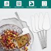image5Piece Pie Server Efar Hammered Stainless Steel Cake Server Spatula Cutter for Pastry Cheese Pizza Serrated Edge with Round Handle Mirror Polished ampamp Dishwasher Safe9 InchHammered Square Handles