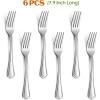imageDinner Forks Set of 12 Efar 79 Inch Stainless Steel Forks for Home Kitchen or Restaurant Nontoxic ampamp Mirror Polished Scalloped Edge ampamp Dishwasher Safe79 Inches