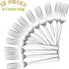 imageDinner Forks Set of 6 Efar 79 Inch Stainless Steel Forks for Home Kitchen or Restaurant Nontoxic ampamp Mirror Polished Squared Edge ampamp Dishwasher Safe67 Inches