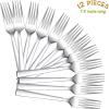 imageDinner Forks Set of 6 Efar 79 Inch Stainless Steel Forks for Home Kitchen or Restaurant Nontoxic ampamp Mirror Polished Squared Edge ampamp Dishwasher Safe79 Inches