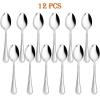 imageDinner Spoons Set of 12 Efar 79 Inch Stainless Steel Soup Spoons Tablespoons for Home Kitchen or Restaurant Nontoxic ampamp Mirror Polished Scalloped Edge ampamp Dishwasher Safe79 Inches