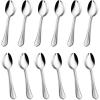 imageDinner Spoons Set of 12 Efar 79 Inch Stainless Steel Soup Spoons Tablespoons for Home Kitchen or Restaurant Nontoxic ampamp Mirror Polished Scalloped Edge ampamp Dishwasher Safe67 Inches